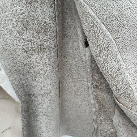 Shaver Lake Womens Beige Button Faux Suede Sherpa Lined Jacket Size L FLAW - Picture 4 of 10